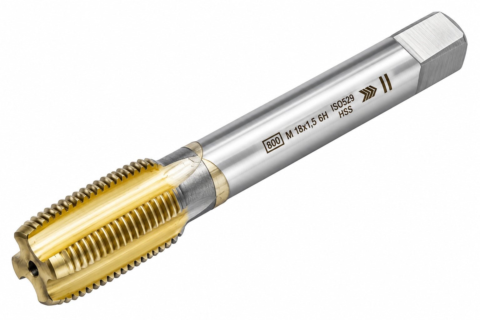 Hepyc 23252 - HSS Straight Flute Short Hand Tap (Intermediate) M18 x 1.5mm - Twin Eagle Imports