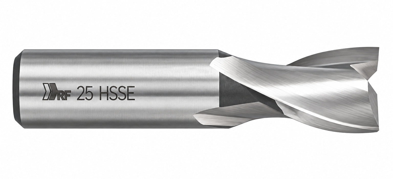 Hepyc 25mm HSSE DIN327N End Mill 2 Flute 30° Helix Short Series - Twin Eagle Imports