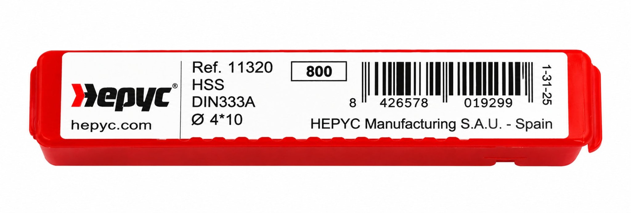 Hepyc 4mm HSS DIN333A Centre Drill 118° Tip 60° Centre Angle - Twin Eagle Imports