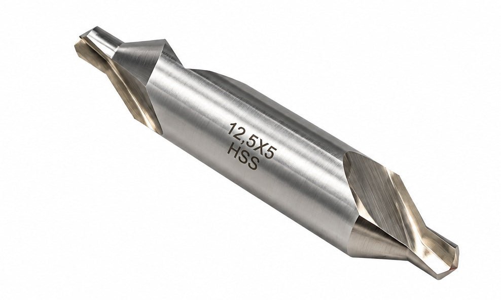 Hepyc 5mm HSS DIN333A Centre Drill 118° Tip 60° Centre Angle - Twin Eagle Imports