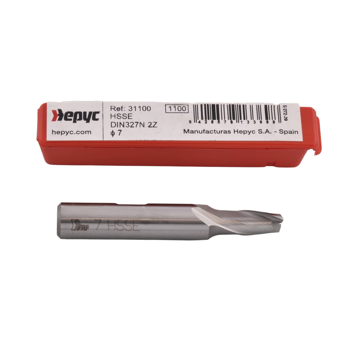 HEPYC ENDMILL Hepyc 7mm Cobalt HSS End Mill DIN327N Short Series 2 Flute 30° Helix