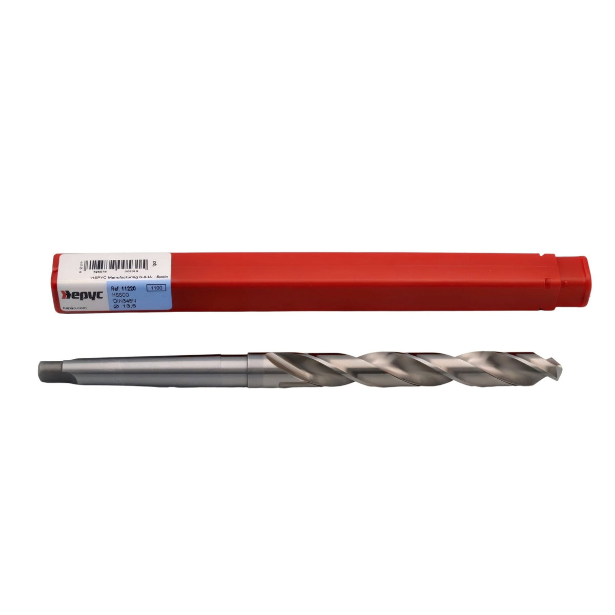 Hepyc HSSCo Taper Shank Drill Bit 13.5mm DIN345N CM1 - Twin Eagle Imports