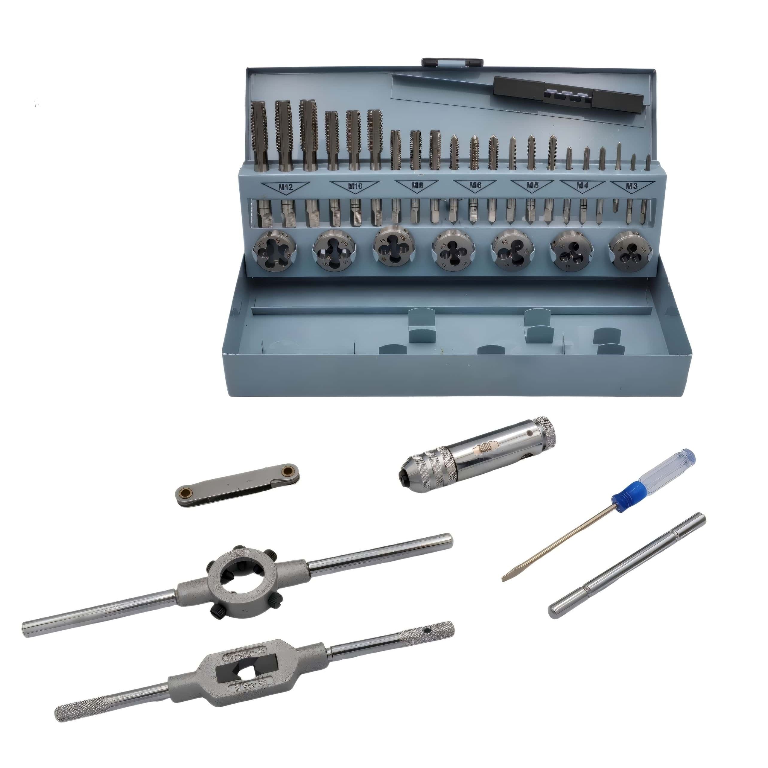 HEPYC Taps & Dies Hepyc 34-Piece Metric Tap and Die Set (M3–M12)