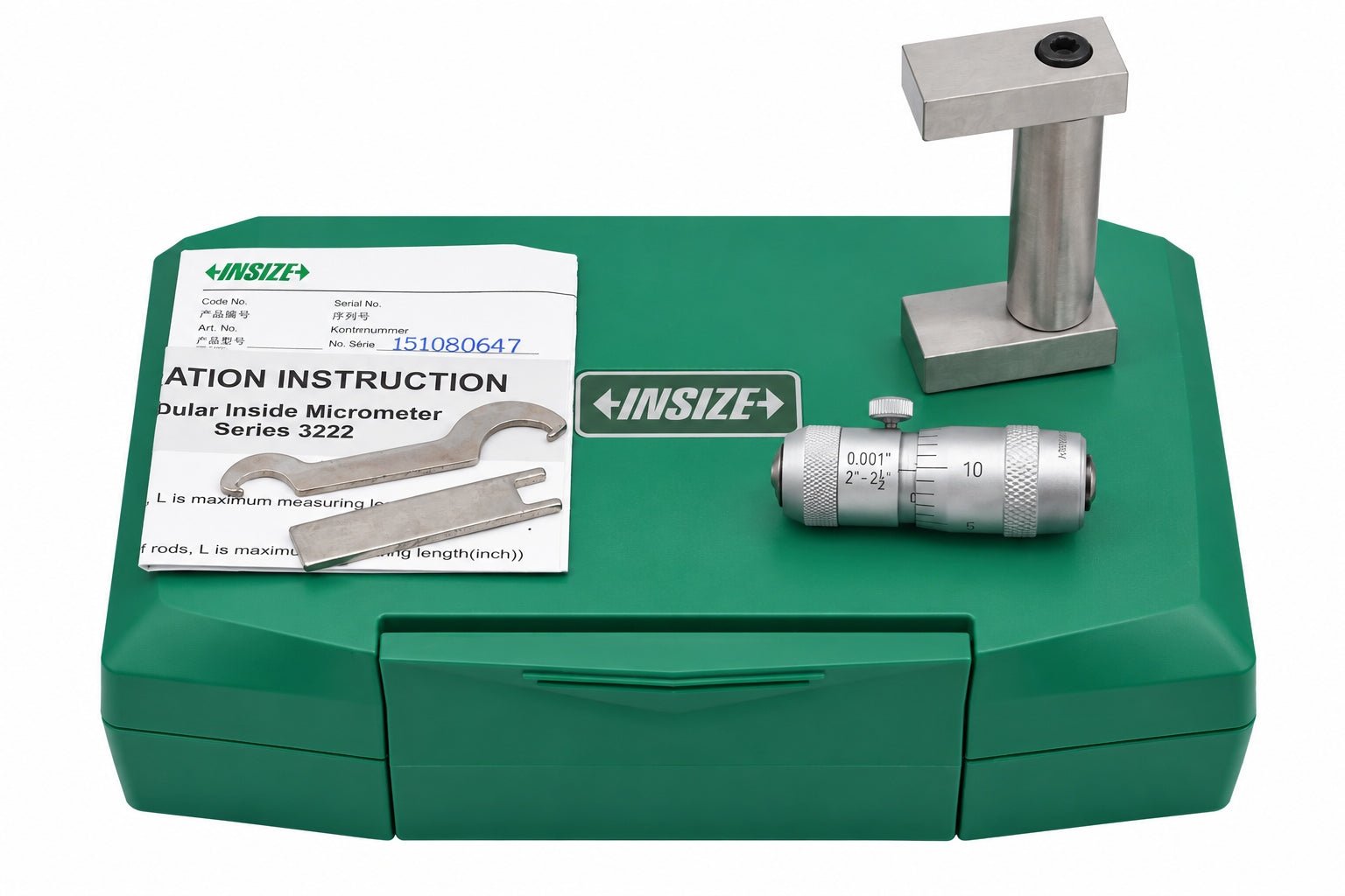 Insize 3222-25 Tubular Inside Micrometer 2"–2.5" Range 0.001" Graduation - Twin Eagle Imports
