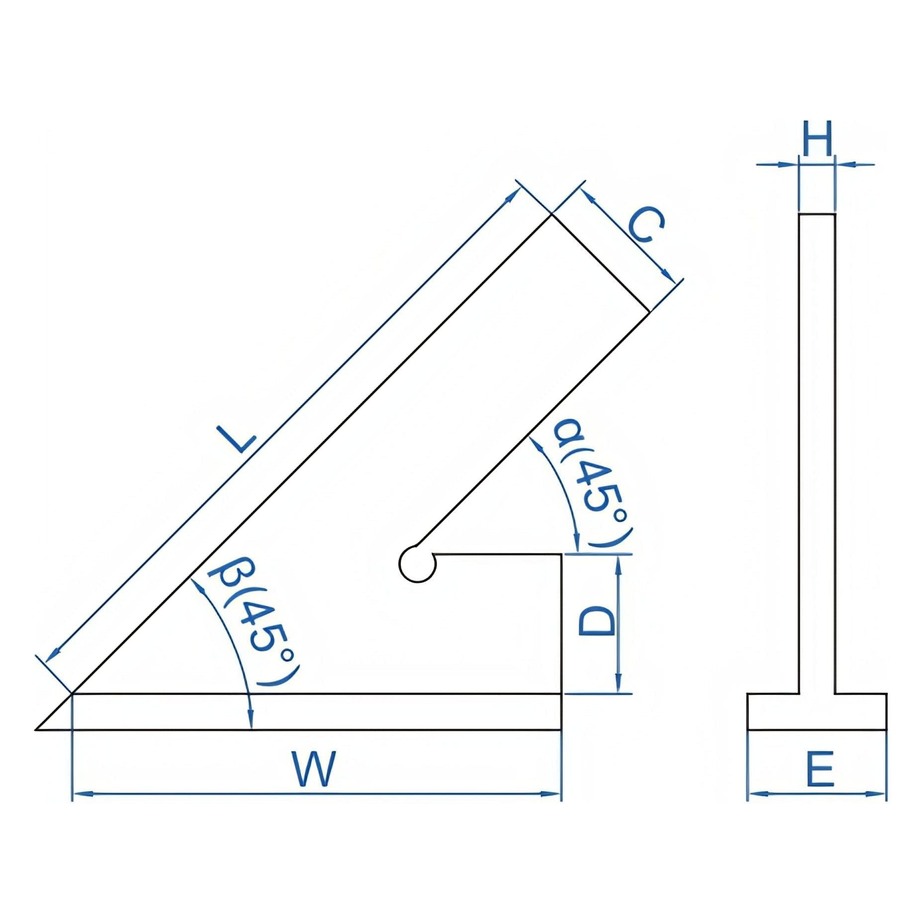 Insize 45° Square 100x70mm Range Series 4747-100 - Twin Eagle Imports