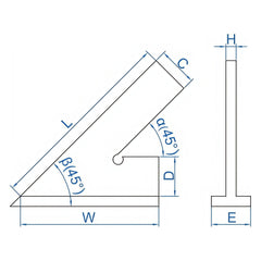Insize 45° Square 100x70mm Range Series 4747-100 - Twin Eagle Imports