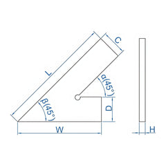 Insize 45° Square Range Series 200x130mm Series 4745-1200 - Twin Eagle Imports