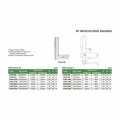 Insize 90° Bevelled Edge Square 300x200mm Range Series 4790-3000 - Twin Eagle Imports