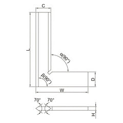 Insize 90° Bevelled Edge Square 300x200mm Range Series 4790-3000 - Twin Eagle Imports