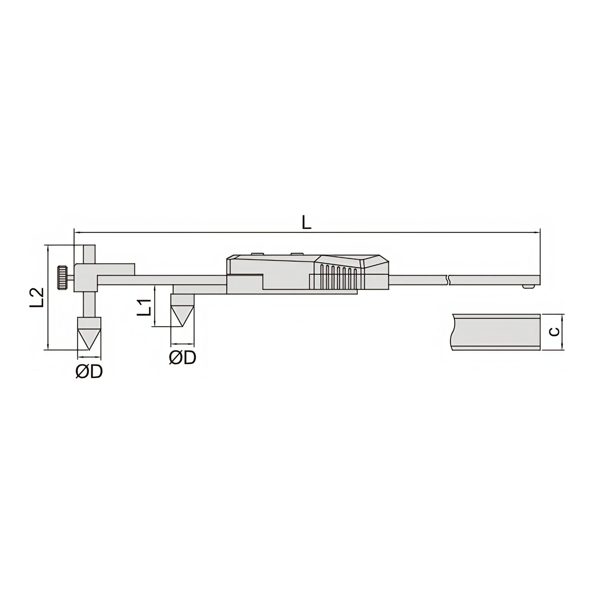Insize Digital Back-Jaw Caliper 10-200mm/0.4-8" Range Series 1177-200 - Twin Eagle Imports