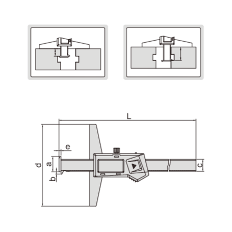 Insize Digital Double Hook Depth Gauge 0-200mm / 0-8" Range Series 1144-200A - Twin Eagle Imports