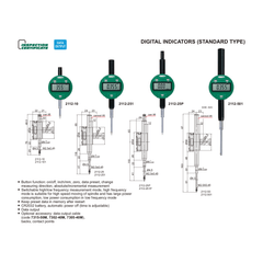 Insize Digital Indicator 25.4mm/1" Range Series 2112-25F - Twin Eagle Imports