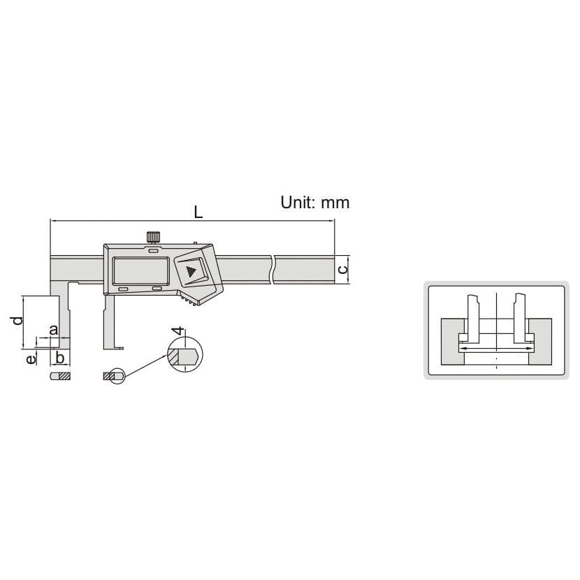 Insize Digital Inside Groove Caliper 25-200mm Range Series 1120-200A - Twin Eagle Imports
