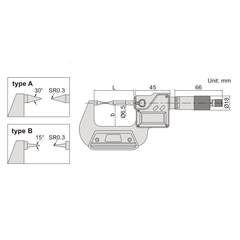 Insize Digital Point Micrometer 25-50mm/1-2" Range Series 3530-50A - Twin Eagle Imports