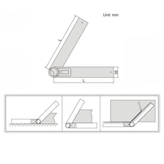 Insize Digital Protractor 300mm 0-360° Range Series 2176-300 - Twin Eagle Imports
