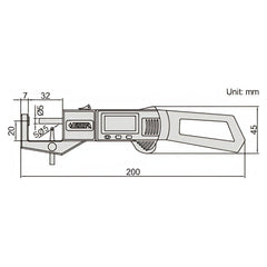 Insize Digital Snap Gauge 0-25mm/0-1" Range Series 2163-25 - Twin Eagle Imports