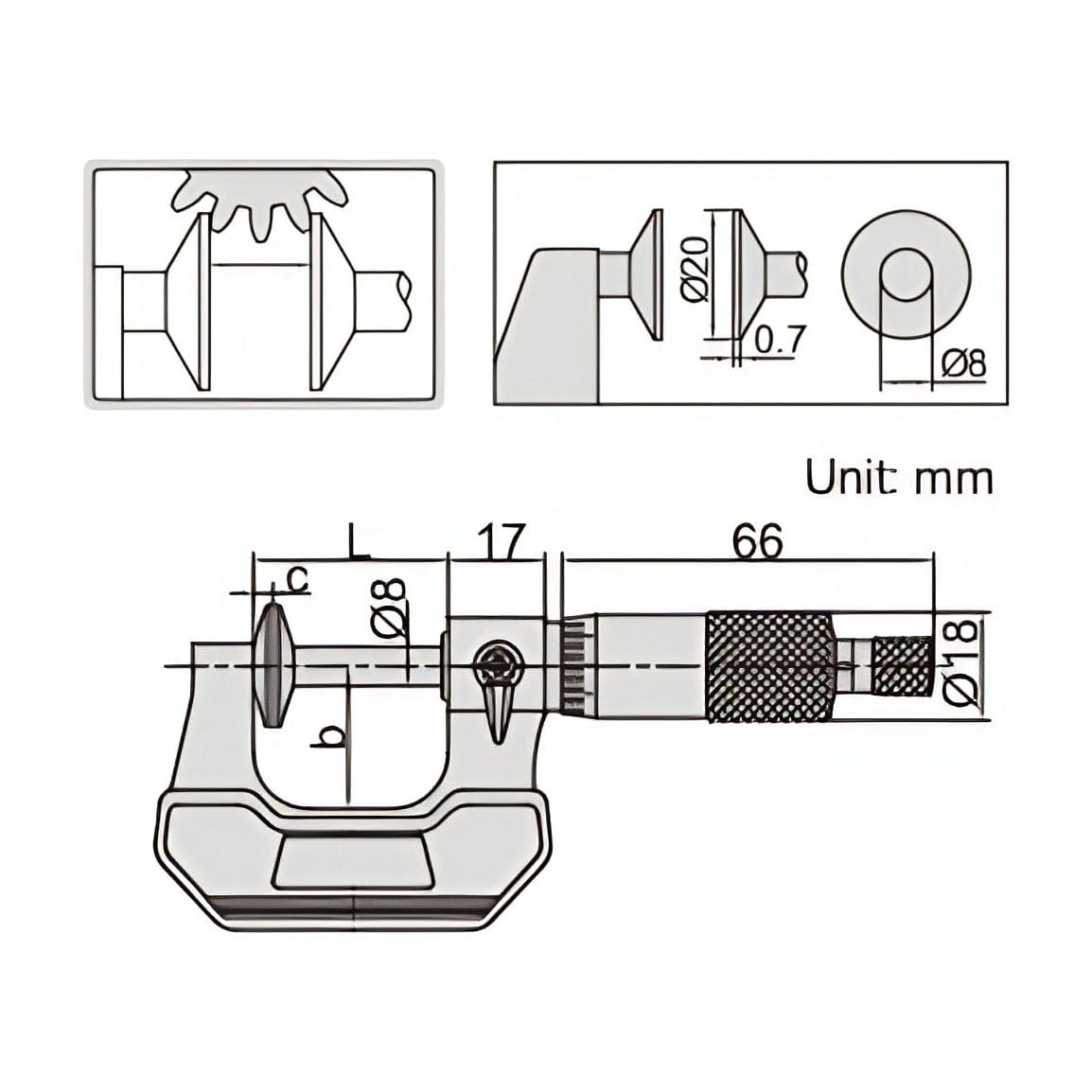 Insize Disc Micrometer 0-25mm Range Series 3282-25 - Twin Eagle Imports