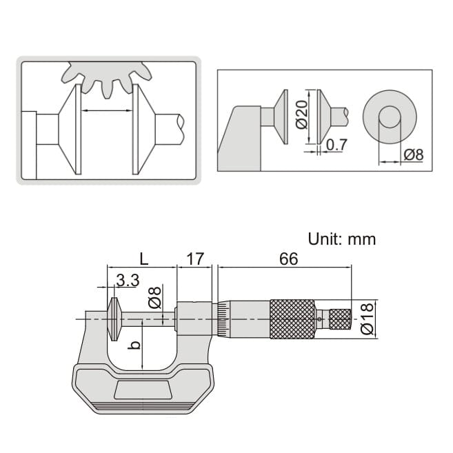 Insize Disc Micrometer 0-25mm Range Series 3294-25 - Twin Eagle Imports
