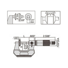 Insize Disc Micrometer 1-2" Range Series 3282-2 - Twin Eagle Imports