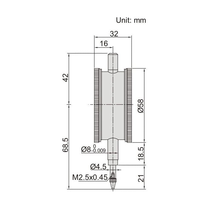 Insize Double Face Dial Test Indicator 10mm x 0.1mm Range Series 2328-10 - Twin Eagle Imports
