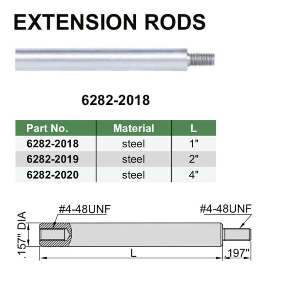 Insize Extension Rod 4" Range Series 6282-2020 - Twin Eagle Imports