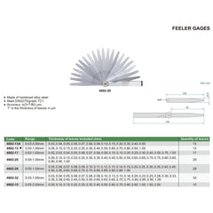 Insize Feeler Gauge 13pc Set 0.05-1mm Range Series 4602-13 - Twin Eagle Imports