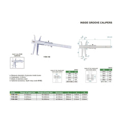 Insize Groove Caliper 11-150mm Range Series 1199-150 - Twin Eagle Imports