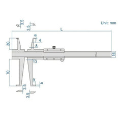 Insize Groove Caliper 11-150mm Range Series 1199-150 - Twin Eagle Imports
