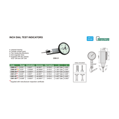 Insize Imperial Dial Indicator 0.03" Range Series 2380-35 - Twin Eagle Imports