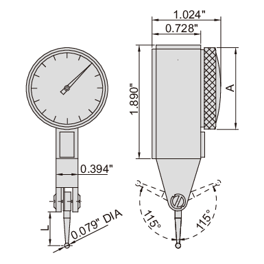 Insize Imperial Dial Indicator 0.03" Range Series 2381-35 - Twin Eagle Imports