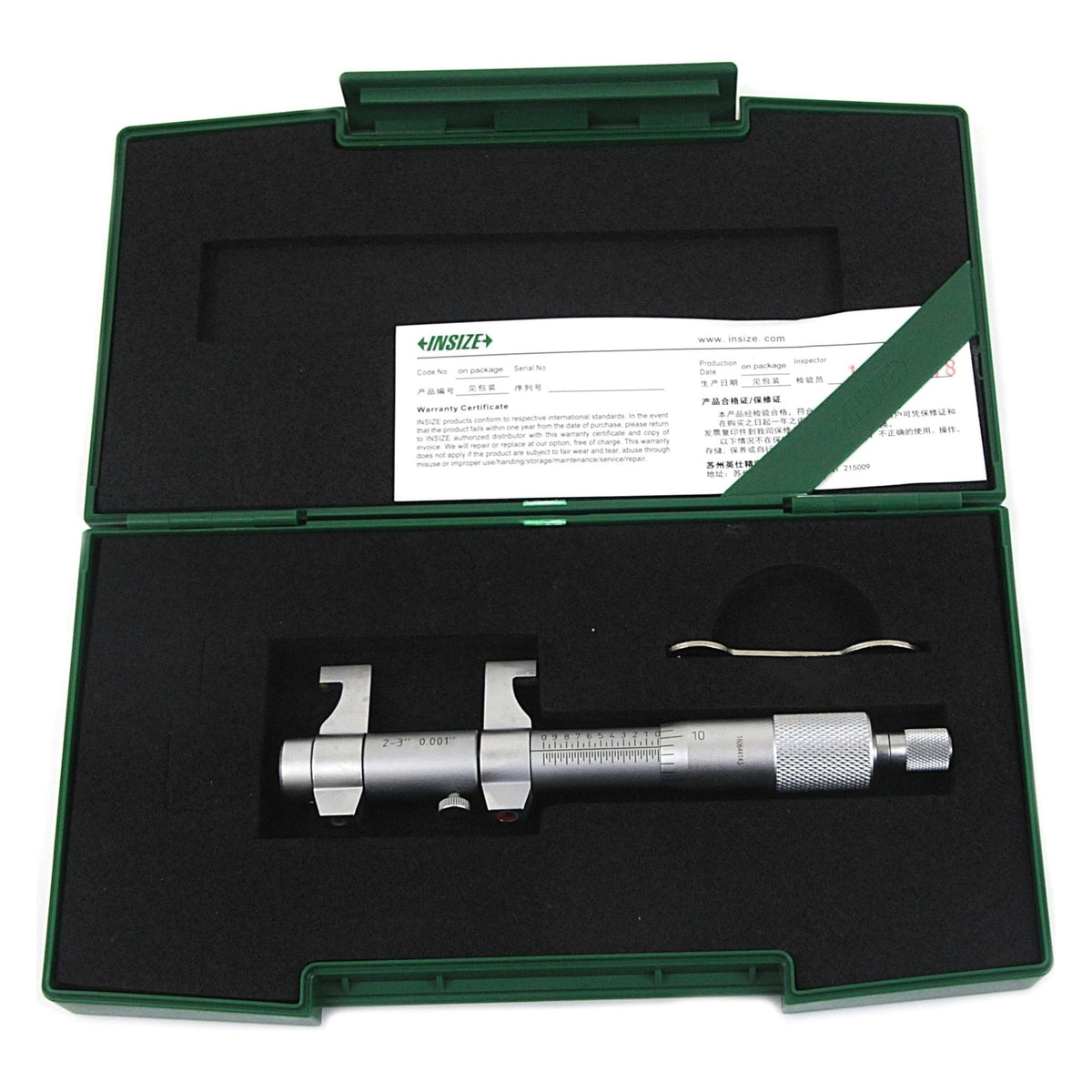 Insize Imperial Inside Micrometer 2-3" Range Series 3220-3 - Twin Eagle Imports