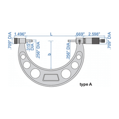 Insize Imperial Outside Micrometer 0-6" Range Series 3206-6 - Twin Eagle Imports