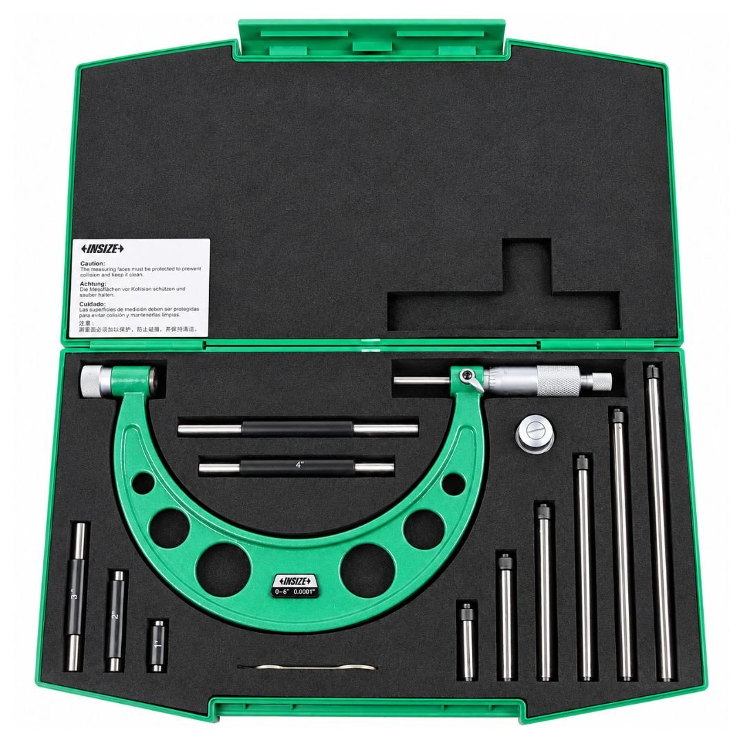 Insize Imperial Outside Micrometer 0-6" Range Series 3206-6 - Twin Eagle Imports