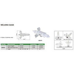 Insize Imperial Welding Gauge Series 4830-E - Twin Eagle Imports