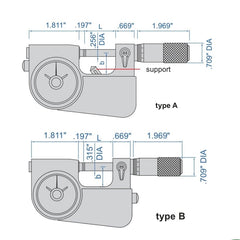 Insize Indicating Micrometer with Support 0-1" Range Series 3332-1 - Twin Eagle Imports