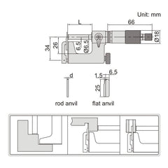 Insize Interchangeable Anvil Micrometer 25-50mm Range Series 3262-50A - Twin Eagle Imports