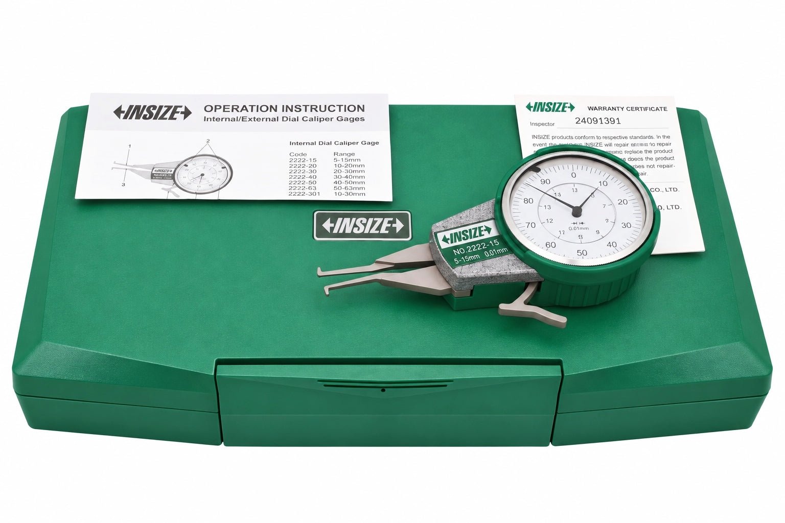 Insize Internal Dial Caliper Gauge 5-15mm Range Series 2222-15 - Twin Eagle Imports