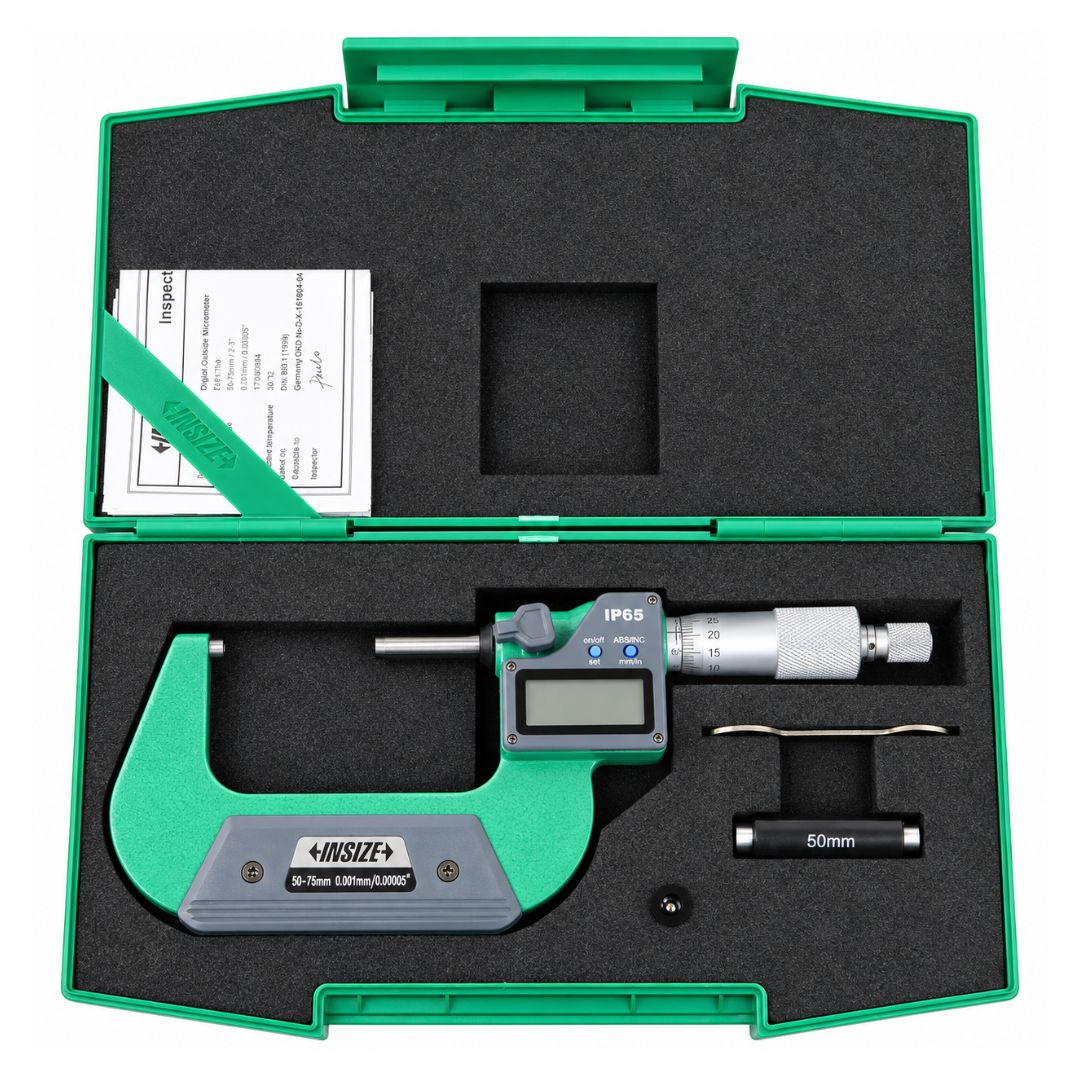 Insize IP65 Digital Outside Micrometer 50-75mm / 2-3" Range Series 3101-75A - Twin Eagle Imports