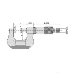 Insize Jaw Type Micrometer 1-2" Range Series 3283-2 - Twin Eagle Imports