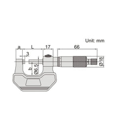 Insize Left Hand/Right Hand Outside Micrometer 25-50mm Range Series 3236-50B - Twin Eagle Imports