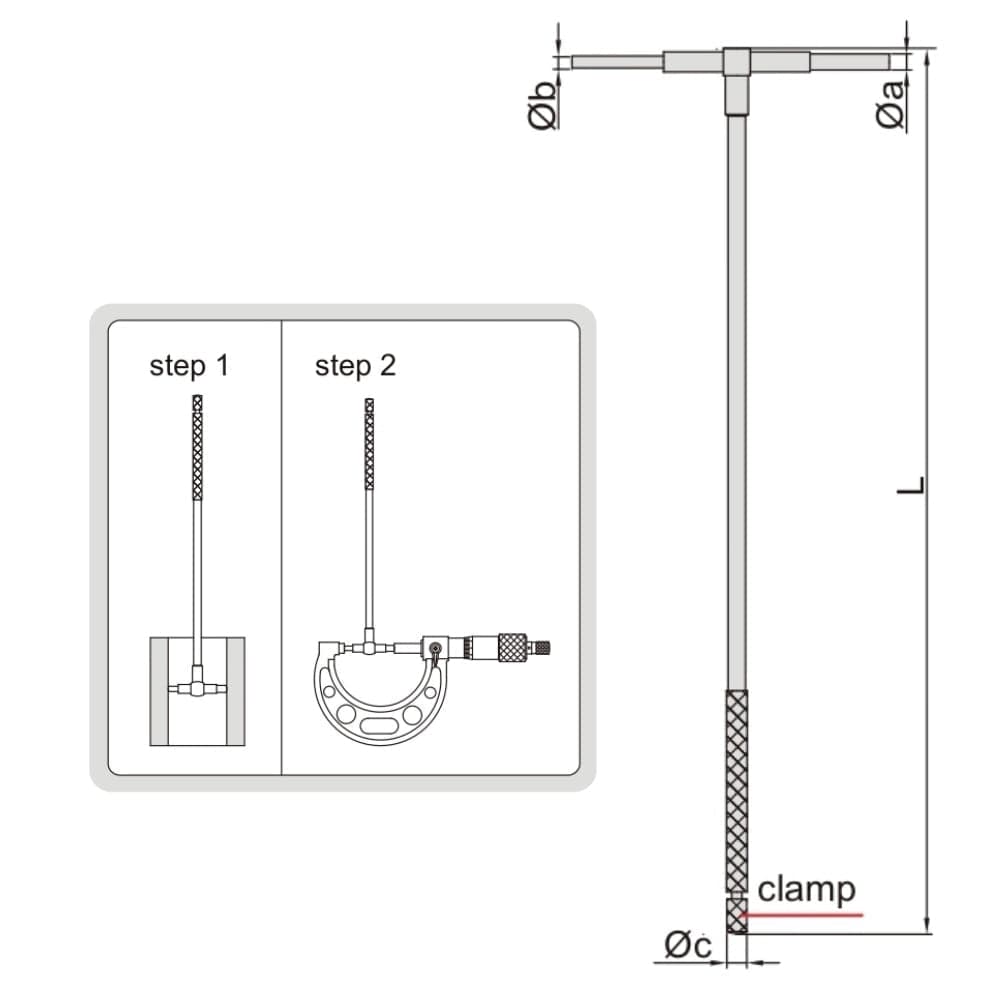 Insize Long Handle Telescopic Gauge 8-12.7mm Range Series 4209-1 - Twin Eagle Imports