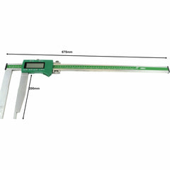 Insize Long Jaw Digital Caliper 0-500mm / 0-20" Range Series 1106-503 - Twin Eagle Imports