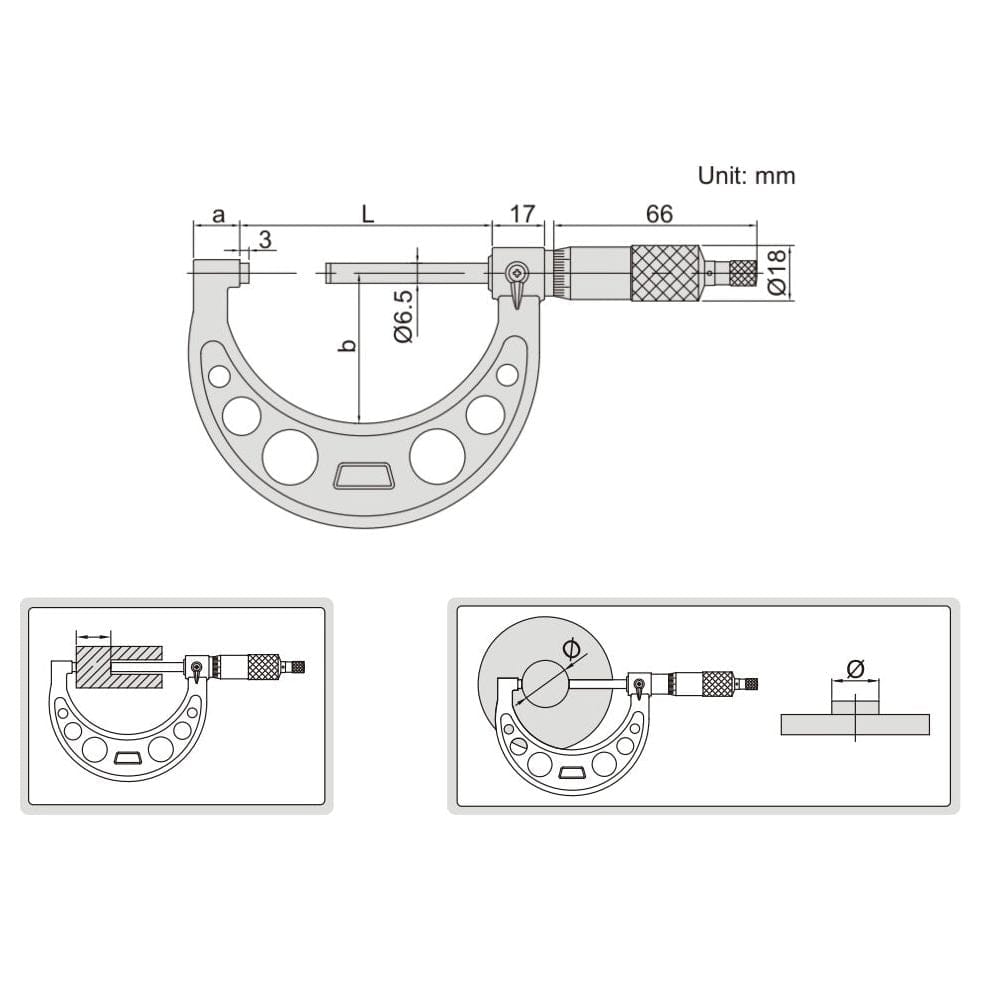 Insize Long Spindle Outside Micrometer 0-25mm Range Series 3209-25 - Twin Eagle Imports