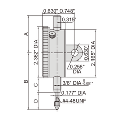 Insize Lug Back Dial Indicator 0.5" Range Series 2307-05 - Twin Eagle Imports