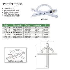 INSIZE Measuring Equipment Insize 170° Protractor 200x400mm Range Series 4797-200
