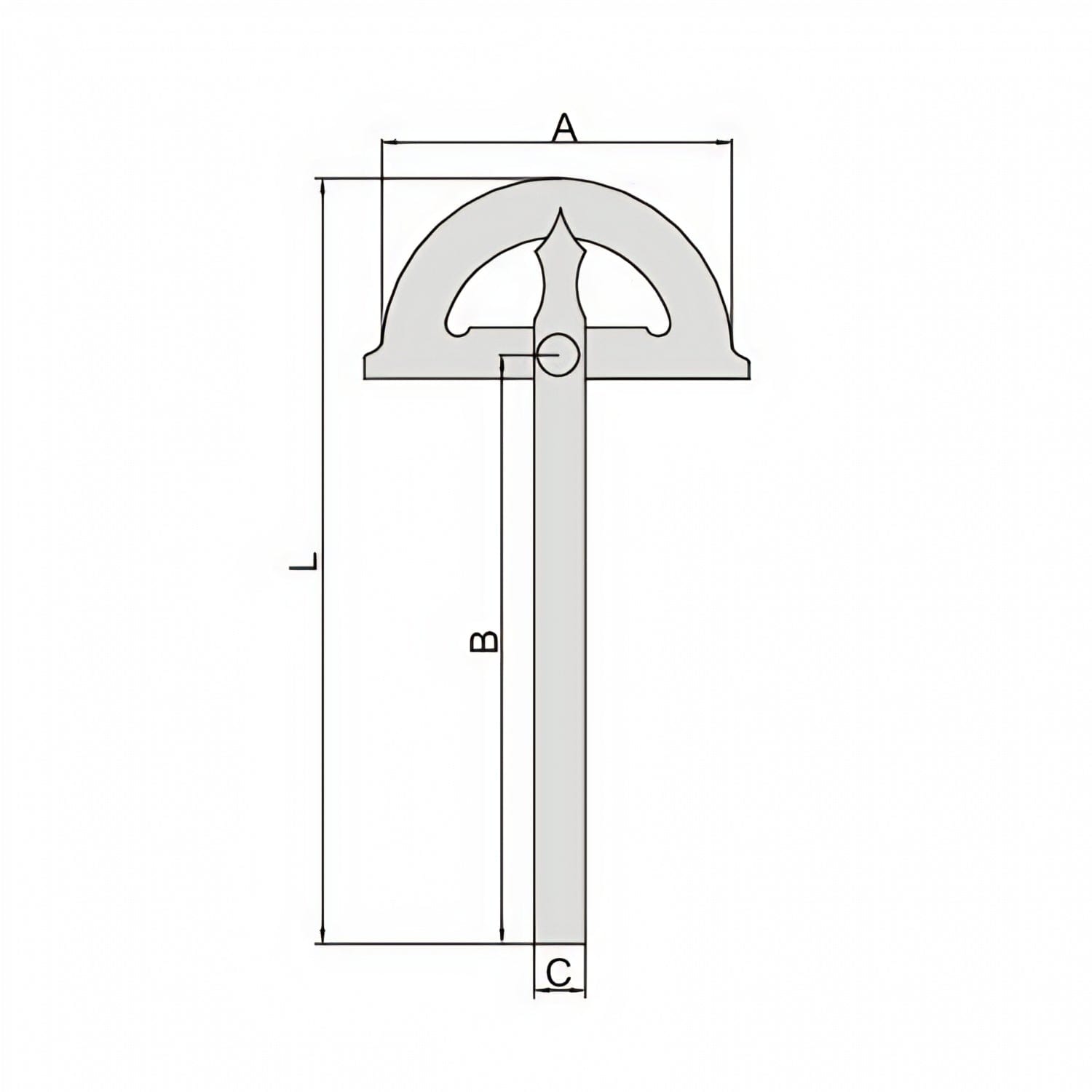 INSIZE Measuring Equipment Insize 180° Protractor 120x150mm Range Series 4799-1120