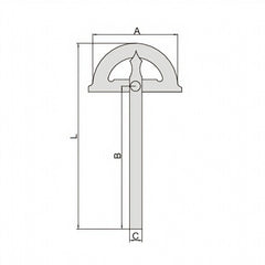 INSIZE Measuring Equipment Insize 180° Protractor 120x150mm Range Series 4799-1120