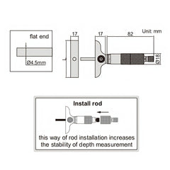 INSIZE Measuring Equipment Insize 1pc Metric Depth Micrometer 0-25mm Range Series 3241-B25