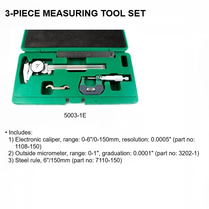 INSIZE Measuring Equipment Insize 3pc Measuring Tool Set 5003-1E