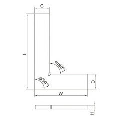 INSIZE Measuring Equipment Insize 90° Flat Edge Square 100x70mm Range Series 4791-100